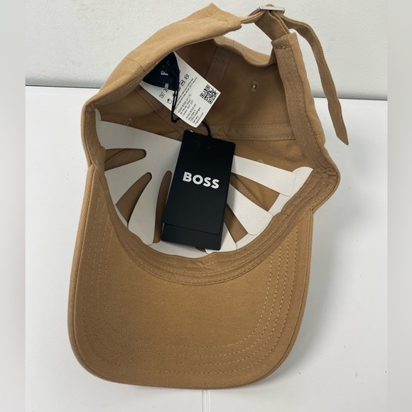 Boss NWT Zed Twill Beige Camel Brown Cap with White Embroidered Logo Hat - Picture 2 of 4